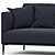 Modern Velvet Oscar Compact Sofa 3D model small image 2