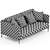 Modern Velvet Oscar Compact Sofa 3D model small image 5