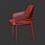 Laura Velvet Upholstered Wood Chair 3D model small image 4