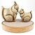 Sleek Fox Candle Holder 3D model small image 1