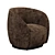 Plush Bouclé Accent Chair 3D model small image 5