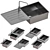 Kitchen Sink Set Bundle (5pcs) 3D model small image 1