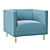 Elegant Sea Blue Chair, Modifiable 3D model small image 1