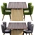 Elegant Aston Chair & Morgan Table 3D model small image 1