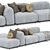  Modern Modular Fabric Sofa Tokyo 3D model small image 3