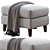 Beverly Upholstered Ottoman | Modern Furniture Piece 3D model small image 1