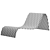 Concrete Nature-Inspired Garden Lounger 3D model small image 5