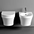 Modern Luna Wall-Hung Toilet 3D model small image 2