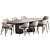 Velvet Upholstered Wood Dining Set 3D model small image 3