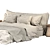 Soft Linen Bed Set Neutral 3D model small image 4