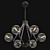 Cascading Glass Sphere Chandelier 3D model small image 2