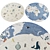 Round Kids Rugs Bundle 3D model small image 2