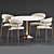 Luxury Marble Dining Set 183 3D model small image 2