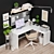 Modern Office Workplace with Accessories 3D model small image 2