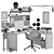 Modern Office Workplace with Accessories 3D model small image 5