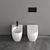 Ceramic Wall Hung Bidet WC 3D model small image 2