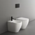 Ceramic Wall Hung Bidet WC 3D model small image 3