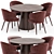 Modern Aston Dining Set Elegant 3D model small image 1