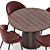 Modern Aston Dining Set Elegant 3D model small image 3