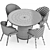 Modern Aston Dining Set Elegant 3D model small image 4