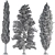 Outdoor Pine Tree Trio 3D model small image 6