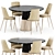 Modern Upholstered Aurora Table Chair 3D model small image 1