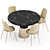 Modern Upholstered Aurora Table Chair 3D model small image 3