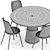 Modern Upholstered Aurora Table Chair 3D model small image 4