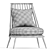 Elegant Aurora Iron Back Armchair 3D model small image 3