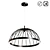 Modern LED Black Ceiling Light 3D model small image 1