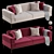 Modern Metal Frame Sofa Set 3D model small image 2