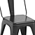 Modern Stackable Black Metal Dining Chairs 3D model small image 2