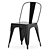 Modern Stackable Black Metal Dining Chairs 3D model small image 3