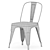 Modern Stackable Black Metal Dining Chairs 3D model small image 4