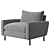 Eco-Weave Grey Loveseat Russo 3D model small image 4