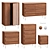 Gemini Walnut Furniture Set 3D model small image 2