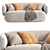 Curved 2013 Crescent Sofa 3D model small image 5