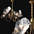 Elegant Lotus Leaf Chandelier 3D model small image 2