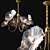 Elegant Lotus Leaf Chandelier 3D model small image 5