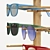 Sleek Sunglasses Stand with Shades 3D model small image 5