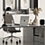  Sleek White L-Shaped Office Desk 3D model small image 2