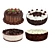 Decadent Chocolate Cake Collection 3D model small image 1