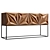 Walnut Steel Zurich Console 3D model small image 2