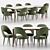 Modern Dining Set 6 Collection 3D model small image 1