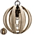 Vintage Wood Iron Pendant Lamp 3D model small image 1