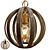 Vintage Wood Iron Pendant Lamp 3D model small image 2