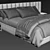 Rh Modena Velvet Upholstered Bed 3D model small image 3