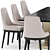 Elegant Cleo Leather Table Chair 3D model small image 2