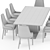 Elegant Cleo Leather Table Chair 3D model small image 3