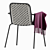 Velvet Rattan Armchair: Stylish Design 3D model small image 3